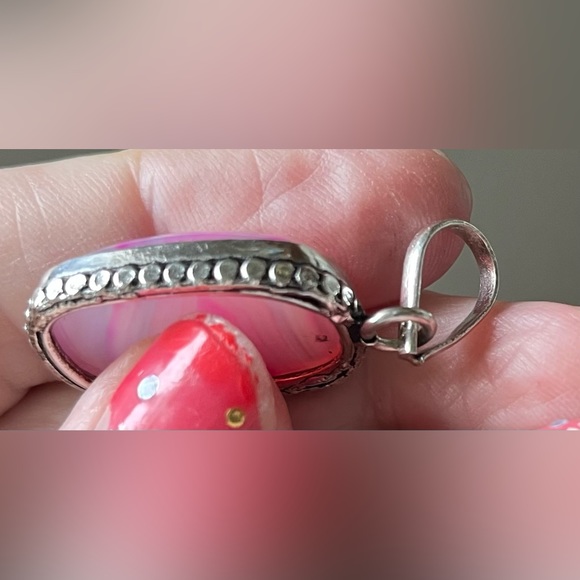 Pink silver tone pendant jewelry - Picture 11 of 14